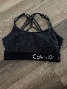 Calvin Klein Black Crossback Logo Bralette